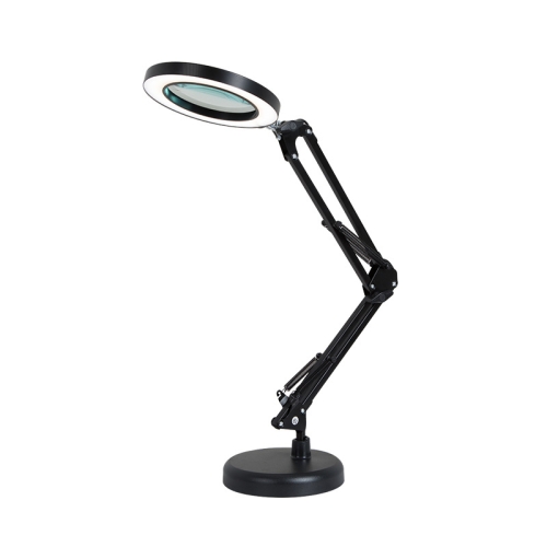 

8X Magnifying Glass Lamp Beauty Nail Tattoo Repair Office Reading Lamp, Colour: With Magnifying Glass (Black)