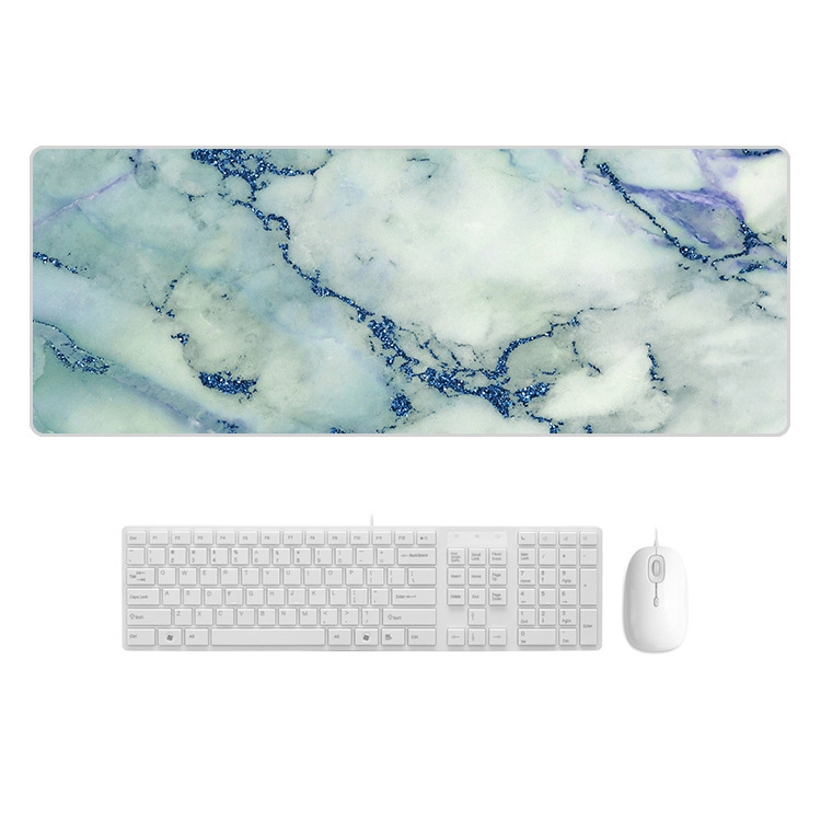 

300x800x4mm Marbling Wear-Resistant Rubber Mouse Pad(Blue Crystal Marble)