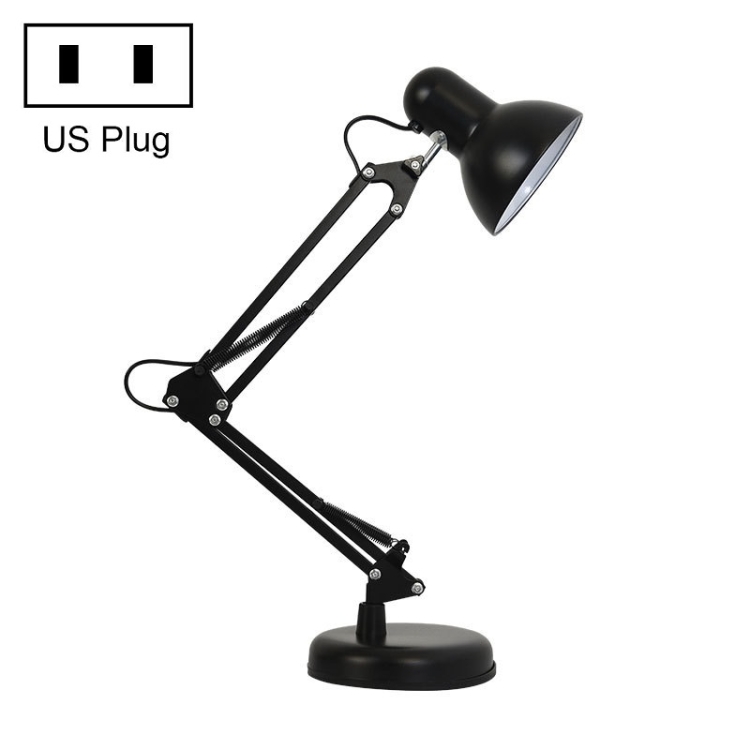 

Wrought Iron Children Learning Desk Lamp Folding LED Eye Protection Lamp, US Plug, Size: 60cm(Black )