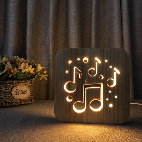 

FS-T1880W 2.5W Musical Note 3D Solid Wood Lamp LED Night Light(Warm White Light)