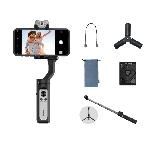 

Hohem ISteady V2 Smartphone 3-Axis Gimbal Stabilizer AI Visual Tracking LED Video Light,Style: Extension Rod + Remote Control (Black)