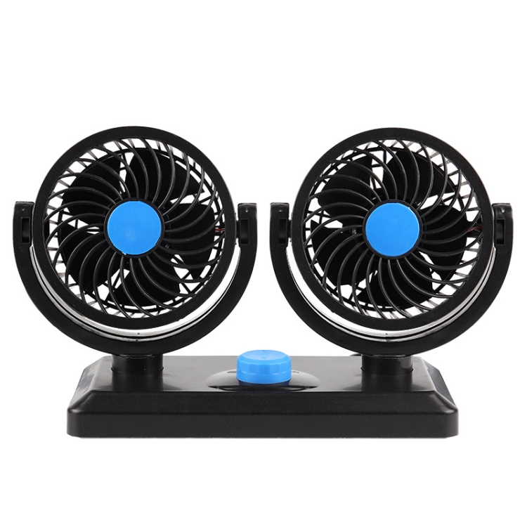 

Car Fan Portable Mini Adjustable Car Double-Headed Electric Fan, Colour: Blue USB Universal