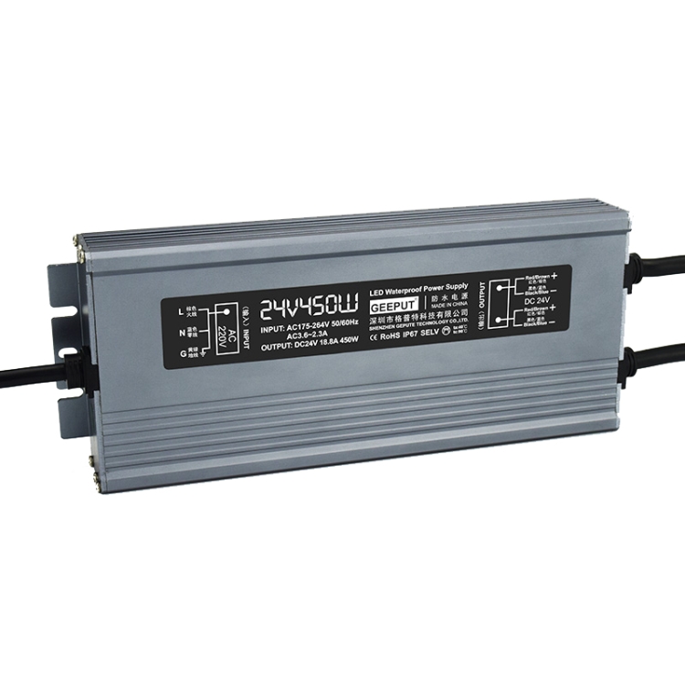 

GEEPUT 220V To 24V LED Waterproof Power Supply Switch Transformer, Model: 18.8A 450W