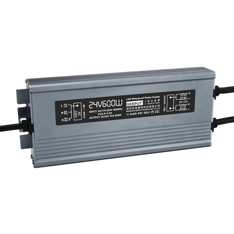 

GEEPUT 220V To 24V LED Waterproof Power Supply Switch Transformer, Model: 25A 600W