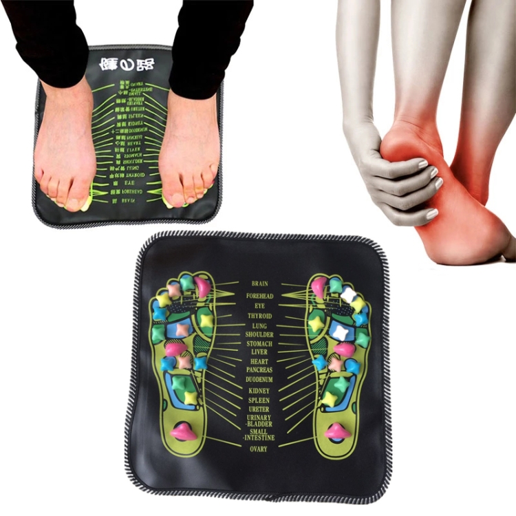 

35 x 35cm 2 PCS Foot Massage Pad Walking Stone Foot And Leg Pain Relief Physical Therapy And Health Care Acupressure Pad(English Version)