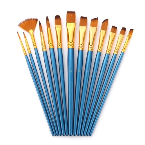 

Zhu Ting 2 Set Student Nylon Wool Multifunctional Watercolor Brush(13 PCS/Set Pearl Blue)