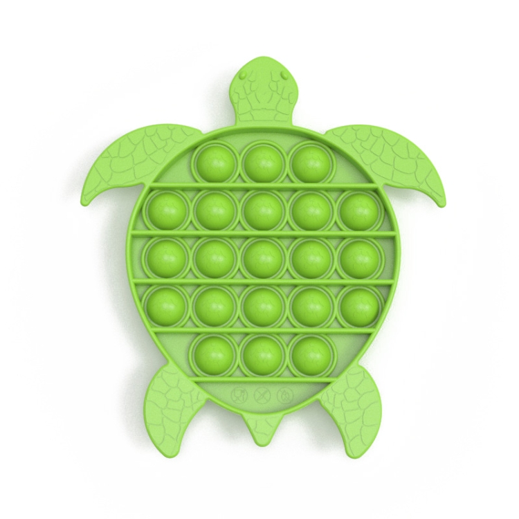 

5 PCS Silicone Tortoise Bubble Puzzle Decompression Toy Double Ring Double-Sided Available, Colour: Green