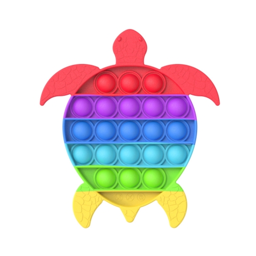 

5 PCS Silicone Tortoise Bubble Puzzle Decompression Toy Double Ring Double-Sided Available, Colour: Colorful