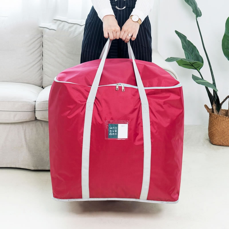

weekeight 2 PCS Clothing Quilt Storage Bag Household Moving Luggage Organizer Bag, Colour: Wine Red Large