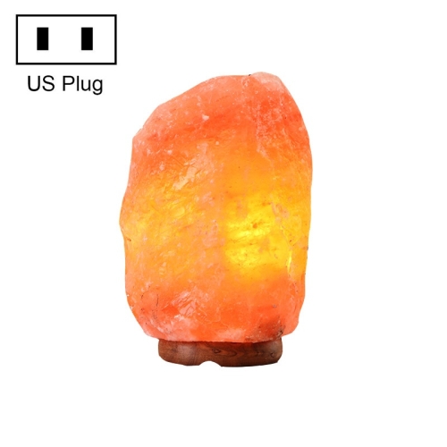 

Himalayan Crystal Rock Salt Desk Lamp Night Light with Wood Base & E14 Bulb & Switch, Size: 1-2kg(US Plug)