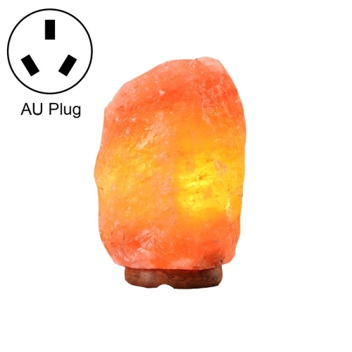 

Himalayan Crystal Rock Salt Desk Lamp Night Light with Wood Base & E14 Bulb & Switch, Size: 3-5kg(AU Plug)