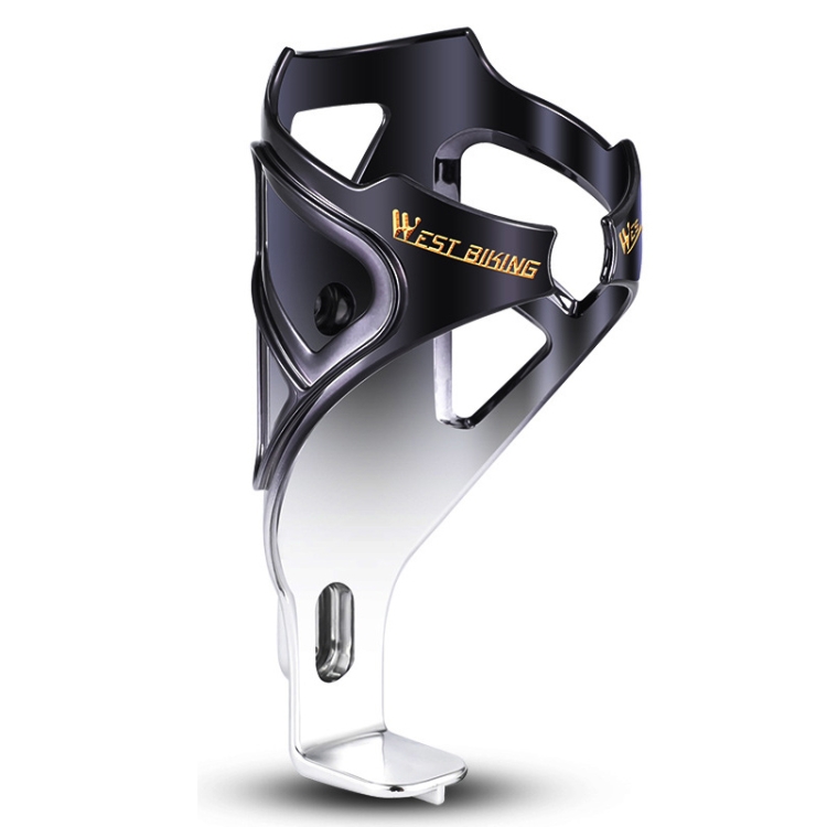 

WEST BIKING YP0704033 Bicycle Gradient Water Bottle Holder PC Colorful Cup Bracket(Black Silver Gradient)