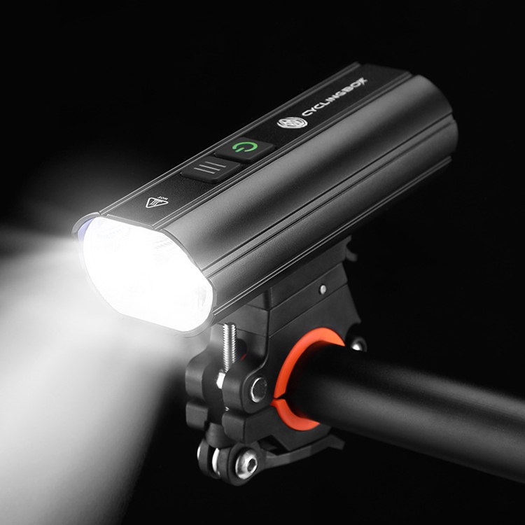 

CYCLINGBOX BG-1809 Bicycle USB Charging Lamp T6 Double Head Grinding Aluminum Front Lamp Portable Riding Light(Black)