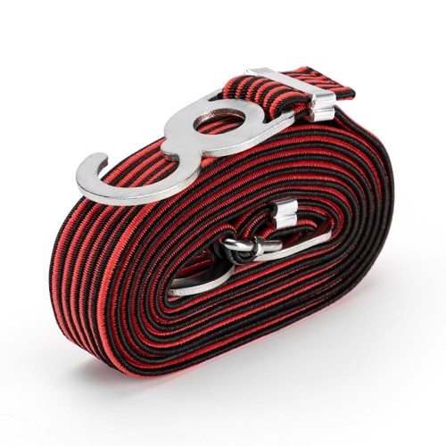 

2 PCS Motorcycle Bicycle Trunk Bundle Tape Pull Goods Straps Elastic Rope Rubber Band Luggage Rope, Colour: 2m (Black Red)