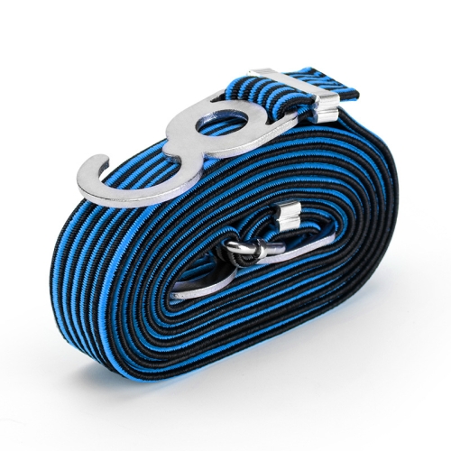 

2 PCS Motorcycle Bicycle Trunk Bundle Tape Pull Goods Straps Elastic Rope Rubber Band Luggage Rope, Colour: 2m (Black Blue)