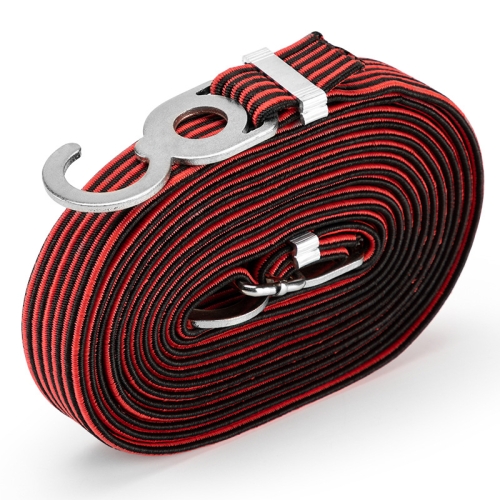 

2 PCS Motorcycle Bicycle Trunk Bundle Tape Pull Goods Straps Elastic Rope Rubber Band Luggage Rope, Colour: 4m (Black Red)