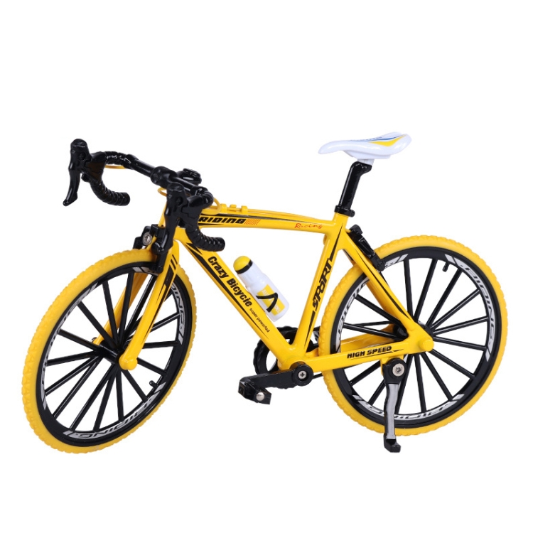 

1:8 Scale Simulation Alloy Bicycle Model Mini Bicycle Toy Decoration(Race Bike-Yellow)