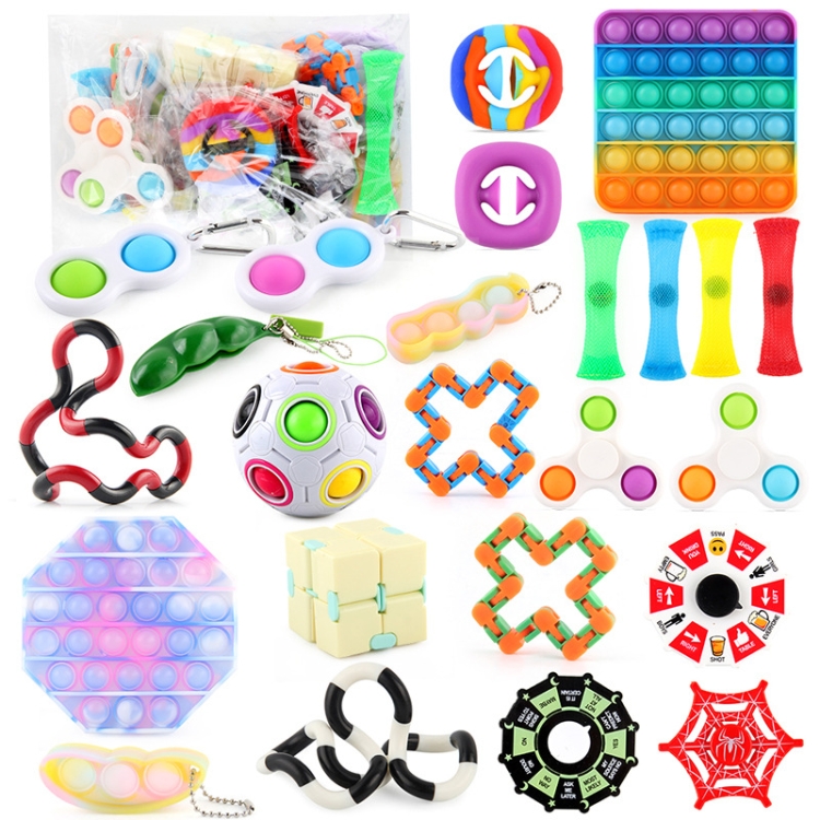 

Finger Bubble Music Keychain Vent Decompression Toy DIY Set, Specification： 24 PCS Set OPP Packaging