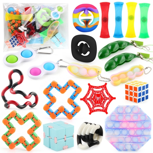 

Finger Bubble Music Keychain Vent Decompression Toy DIY Set, Specification： 20 PCS Set OPP Packing