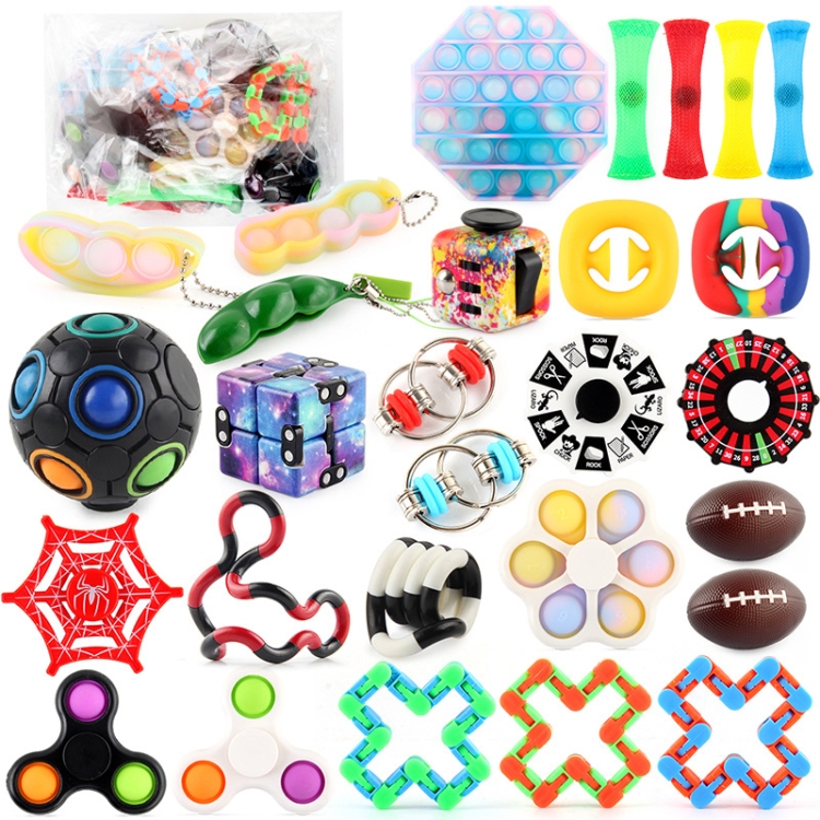 

Finger Bubble Music Keychain Vent Decompression Toy DIY Set, Specification： 28 PCS Set OPP Packing