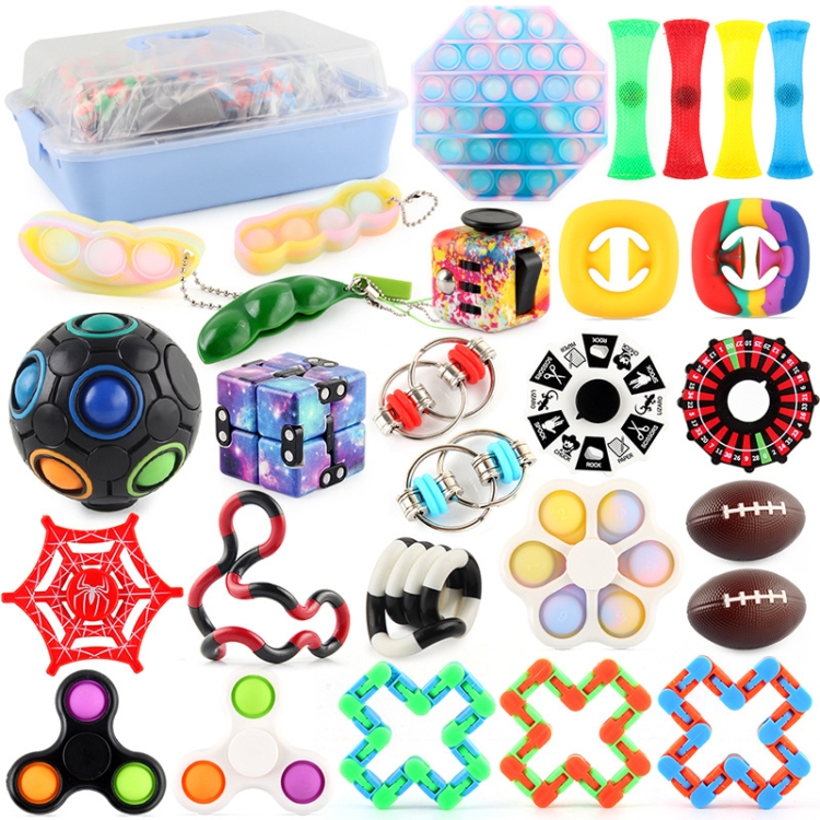 

Finger Bubble Music Keychain Vent Decompression Toy DIY Set, Specification： 28 PCS Set Box Packing