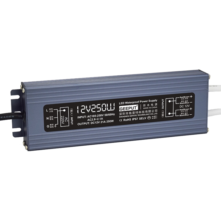

GEEPUT 220V Turn 12V LED Waterproof Power Supply Transformer, Model: 21A 250W