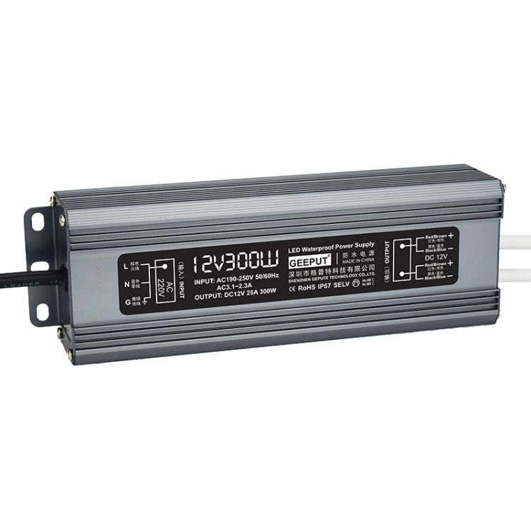 

GEEPUT 220V Turn 12V LED Waterproof Power Supply Transformer, Model: 25A 300W