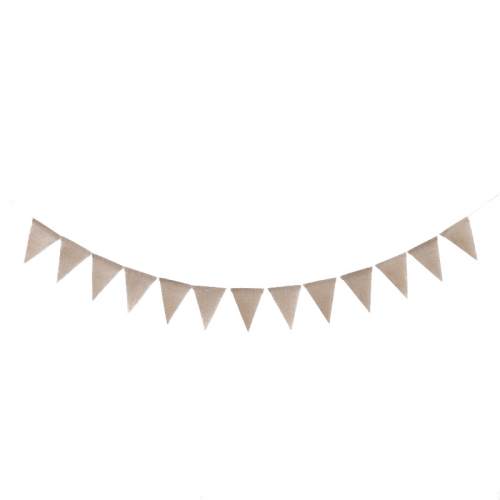 

2 PCS Swallowtail Burlap First Birthday Flags Mori Series Party Flags Specification: Burlap Triangle Flag