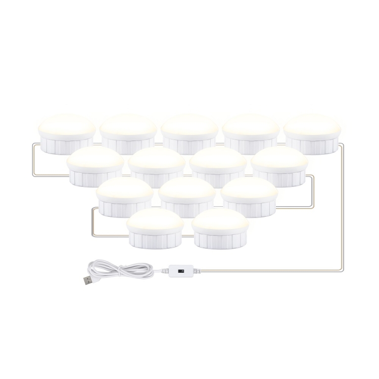 

LED Makeup Mirror Light Beauty Fill Light Hand Sweep Sensor Mirror Front Light, Power source: 14 Bulbs(Natural White)