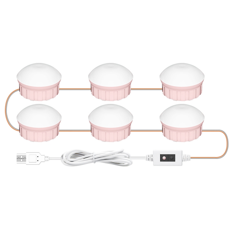 

LED Makeup Lamp Mirror Front Beauty Fill Light Hand Sweep Sensation Lamp, Power source: 6 Bulbs