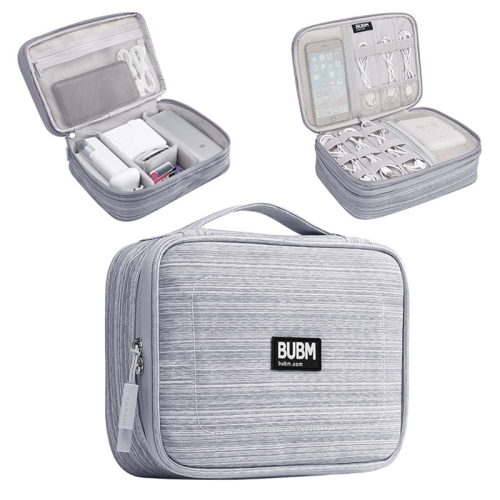 

BUBM Digital Storage Bag Data Cable Storage Bag Digital Accessories Finishing Bag, Model： DPSM Denim Double Layer Large