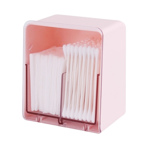 

3 PCS HZ006 Desktop Transparent Double-Layer Cotton Swabs And Dustproof Storage Box With Lid(Pink)