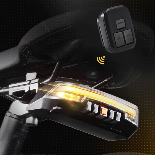 

Wireless Remote Control Steering Taillight USB Charging Waterproof Night Cycling Light Control Sensor Riding Warning Light(Black)