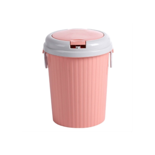 

10 PCS Household Kitchen Living Room Bullet-type Plastic Trash Can, Size:S 16.5x21.5x28cm(Pink)