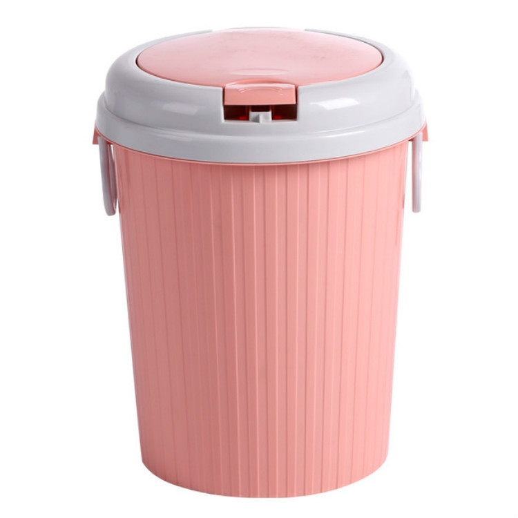 

10 PCS Household Kitchen Living Room Bullet-type Plastic Trash Can, Size:L 18.5x24x31cm(Pink)