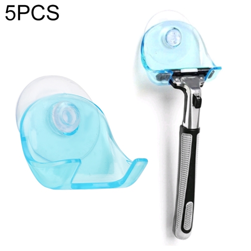 

2 PCS Clear Blue Plastic Super Suction Cup Razor Rack Bathroom Razor Holder Suction Cup Shaver Storage Rack(blue)