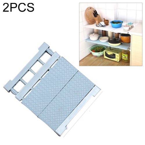 

2 PCS Adjustable Closet Organizer Storage Shelf Wall Mounted Kitchen Rack Space Saving Wardrobe Decorative Shelves Cabinet Holders(blue-30-40cm)