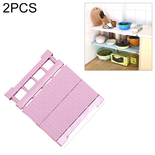 

2 PCS Adjustable Closet Organizer Storage Shelf Wall Mounted Kitchen Rack Space Saving Wardrobe Decorative Shelves Cabinet Holders(pink-30-40cm)