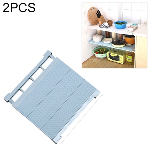 

2 PCS Adjustable Closet Organizer Storage Shelf Wall Mounted Kitchen Rack Space Saving Wardrobe Decorative Shelves Cabinet Holders(blue-38-55cm)