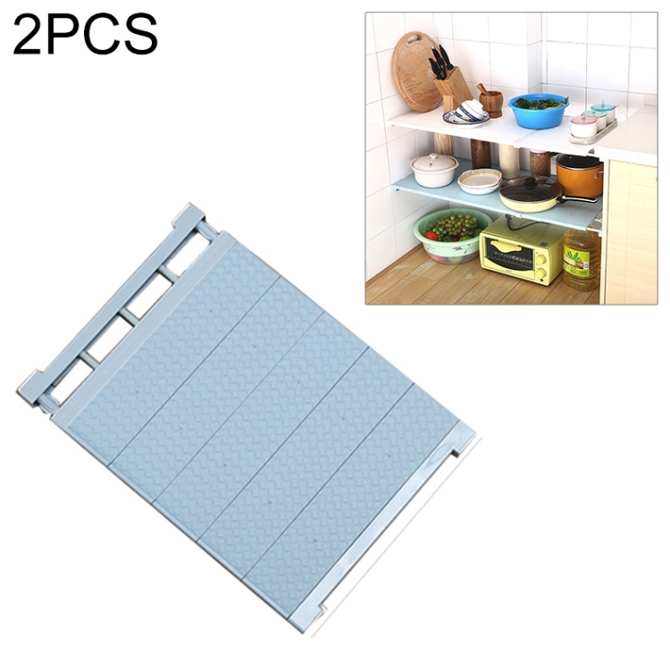 

2 PCS Adjustable Closet Organizer Storage Shelf Wall Mounted Kitchen Rack Space Saving Wardrobe Decorative Shelves Cabinet Holders(blue-50-80cm)