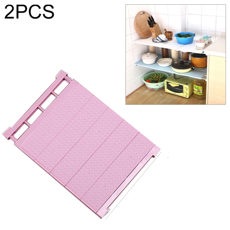 

2 PCS Adjustable Closet Organizer Storage Shelf Wall Mounted Kitchen Rack Space Saving Wardrobe Decorative Shelves Cabinet Holders(pink-50-80cm)
