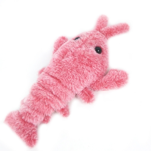 

35cm Electric Jumping Shrimp USB Charging Simulation Lobster Funny Cat Plush Toy(Random Color )