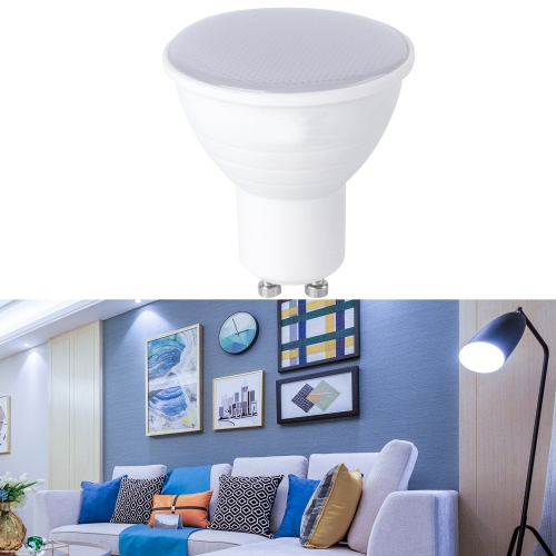 

4 PCS LED Light Cup 2835 Patch Energy-Saving Bulb Plastic Clad Aluminum Light Cup, Power: 7W 12 Beads(GU10 Milky White Cover (Warm Light))