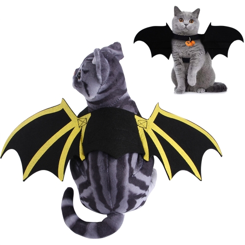 

2 PCS Pet Halloween Chest Strap Dog Cat Print Bat Wings Props Funny Costumes, Size: S(Bell)