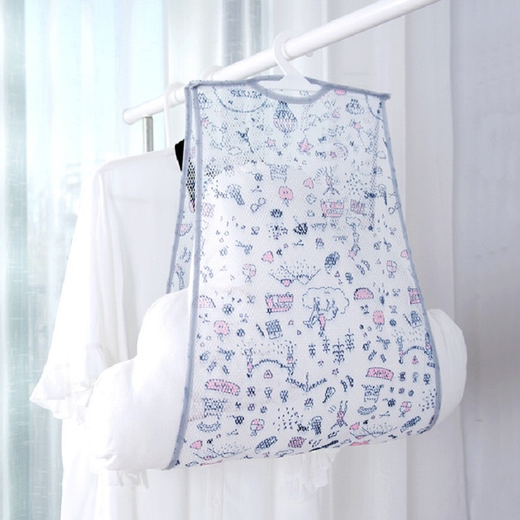 

Windproof Hook Drying Rack Pillow Drying Basket Folding Net Pocket