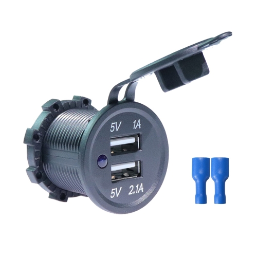 

KWG-P1 Car Motorcycle Ship Modified USB Charger 5V 3.1A With Blue LED Lamp Display Waterproof And Dustproof Car Charger