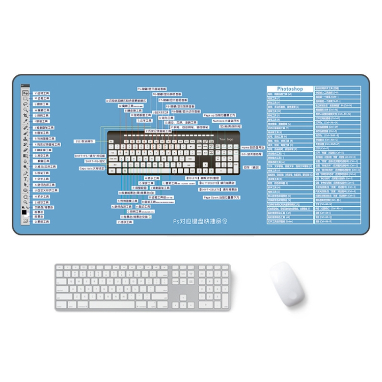 

400x900x2mm Waterproof Non-Slip Heat Transfer Office Study Mouse Pad(PS Illustration)
