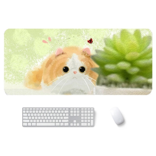 

300x700x3mm illustration Cartoon Pattern Waterproof Non-Slip Mouse Pad(Yellow Cat)