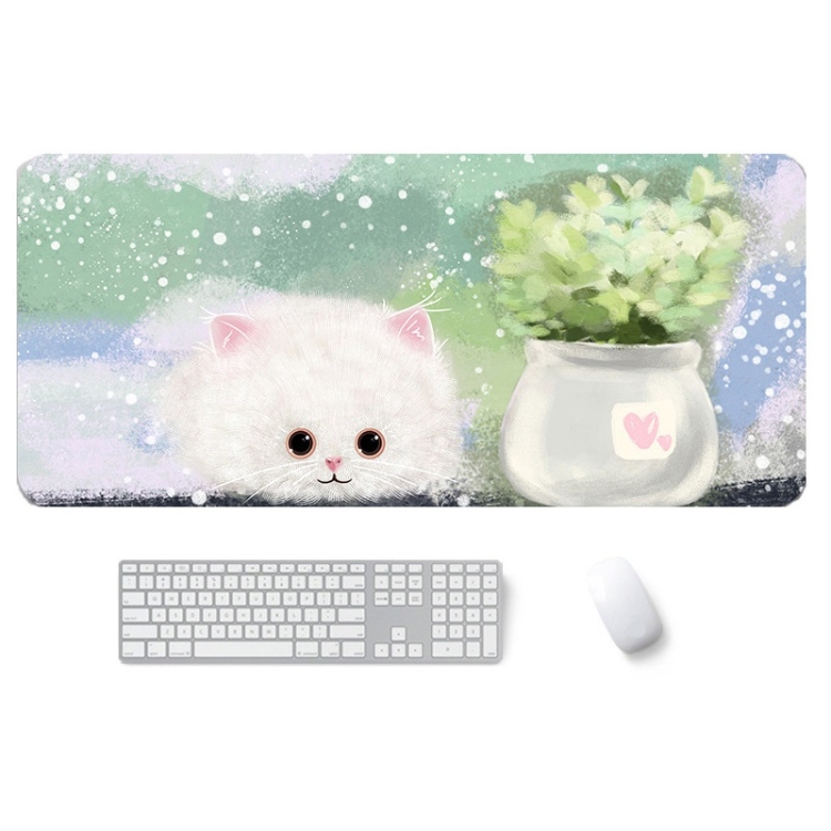 

300x700x4mm illustration Cartoon Pattern Waterproof Non-Slip Mouse Pad(Shy Cat)