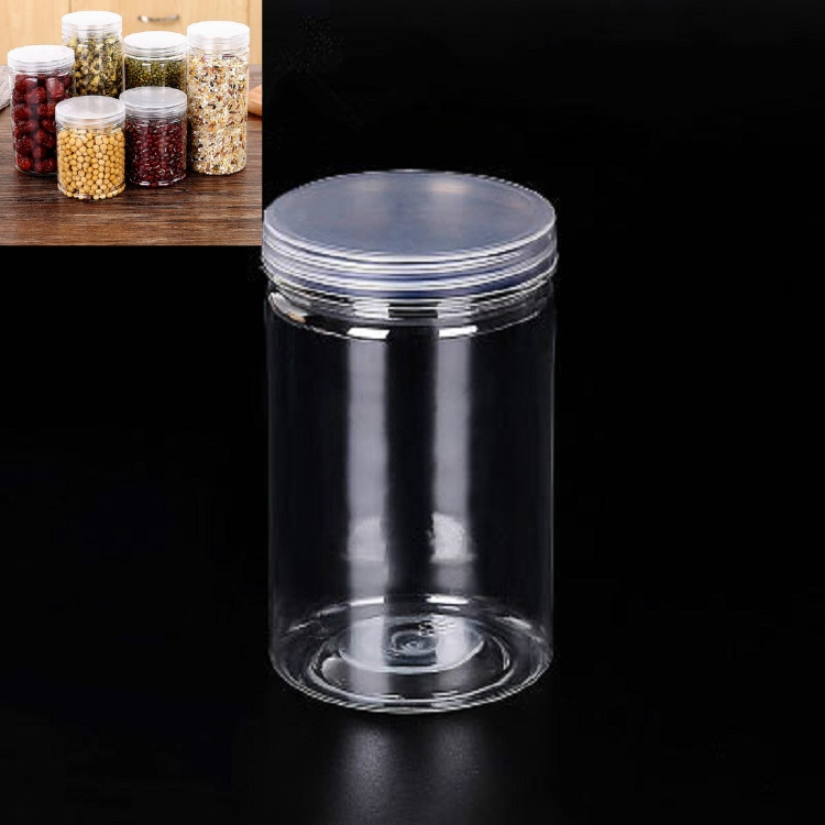 

10 PCS Food Sealed Jar Plastic Bottle Kitchen Transparent Miscellaneous Grain Storage Jar, Specification:Medium